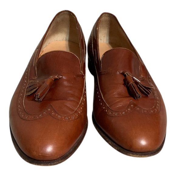 Salvatore Ferragamo Leather Tassel Wingtip Loafers Mens Size 9.5